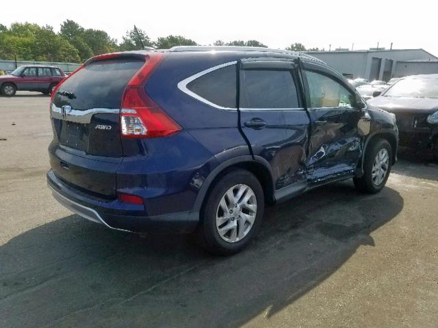 2HKRM4H73FH664180 - 2015 HONDA CR-V EXL BLUE photo 4