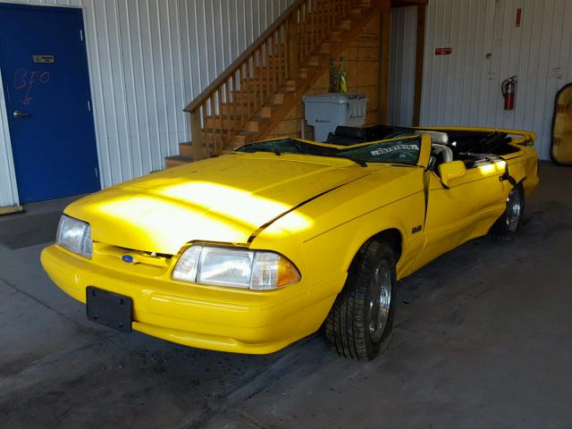 1FACP44E0PF161449 - 1993 FORD MUSTANG LX YELLOW photo 2