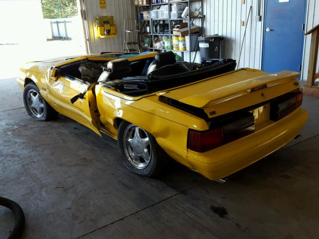 1FACP44E0PF161449 - 1993 FORD MUSTANG LX YELLOW photo 3