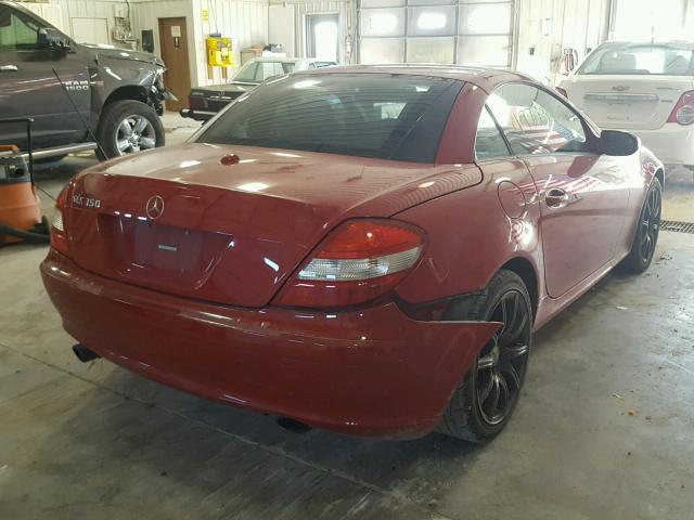 WDBWK56F16F122190 - 2006 MERCEDES-BENZ SLK 350 RED photo 4