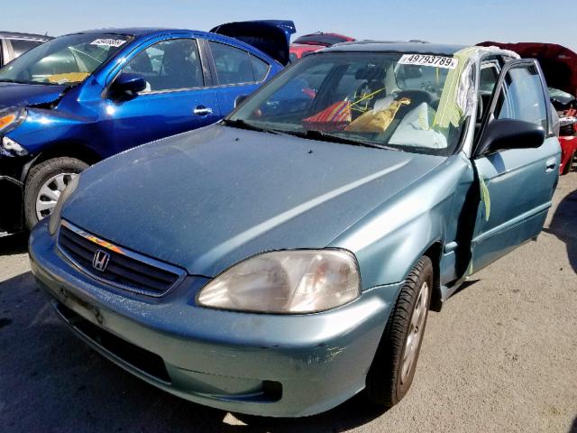 2HGEJ6613YH585025 - 2000 HONDA CIVIC BASE TURQUOISE photo 2