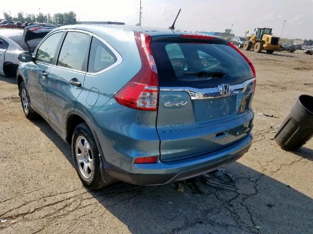 5J6RM4H32FL003906 - 2015 HONDA CR-V LX BLUE photo 3