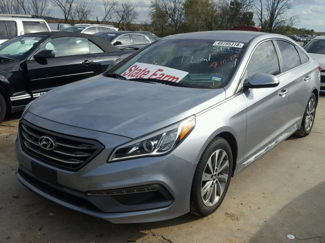 5NPE34AF4FH032906 - 2015 HYUNDAI SONATA SPO GRAY photo 2