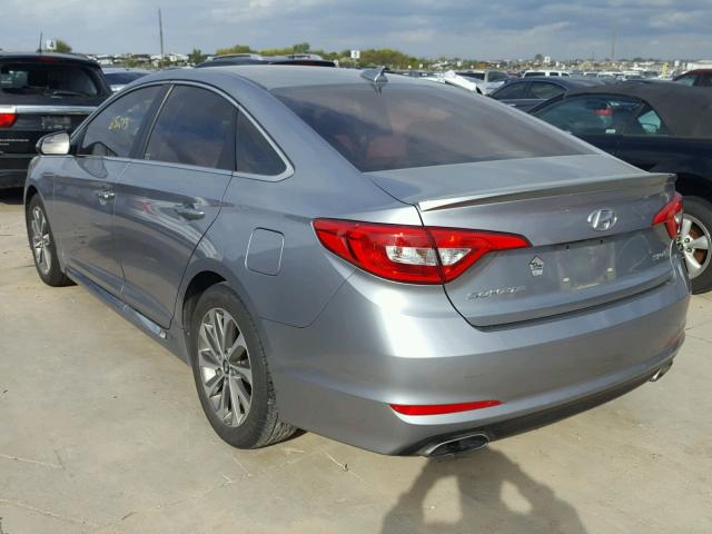 5NPE34AF4FH032906 - 2015 HYUNDAI SONATA SPO GRAY photo 3