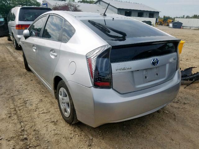 JTDKN3DU7A0035659 - 2010 TOYOTA PRIUS SILVER photo 3