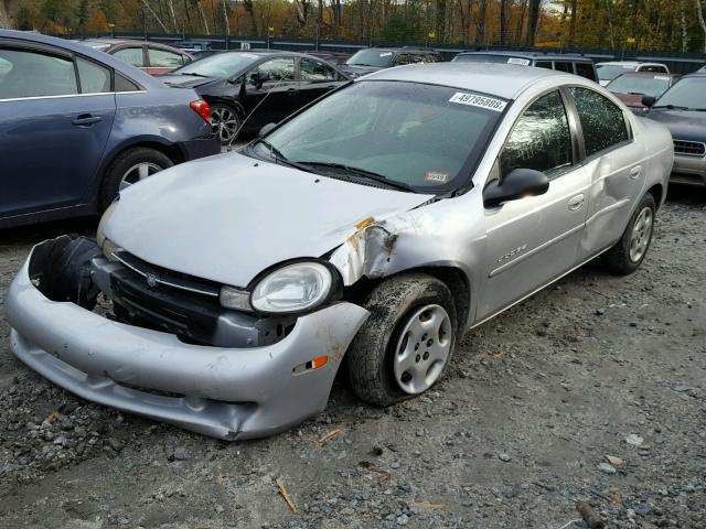 1B3ES46C51D183626 - 2001 DODGE NEON SE SILVER photo 2