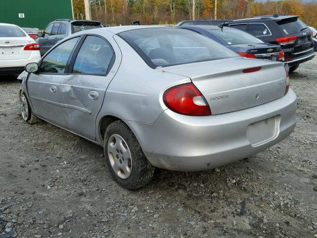 1B3ES46C51D183626 - 2001 DODGE NEON SE SILVER photo 3