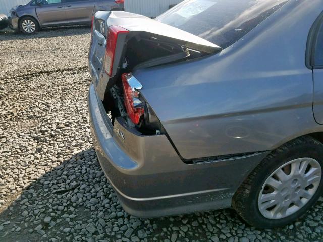 2HGES16554H565646 - 2004 HONDA CIVIC LX GRAY photo 9