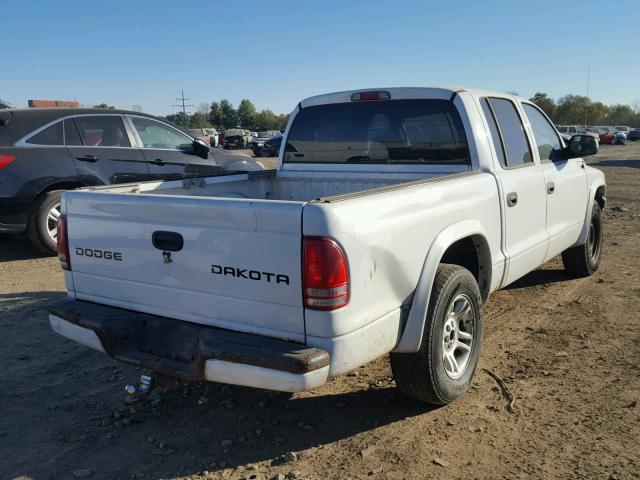 1D7HL38N34S649352 - 2004 DODGE DAKOTA QUA WHITE photo 4