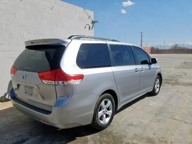 5TDKK3DC7BS097061 - 2011 TOYOTA SIENNA LE SILVER photo 4