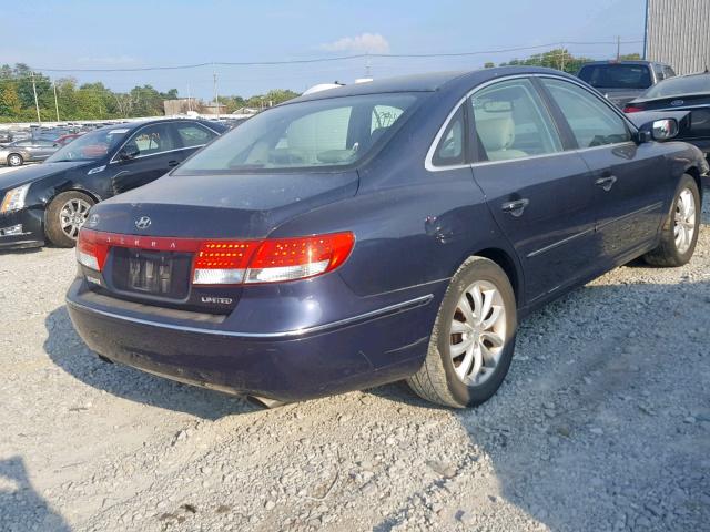 KMHFC46F76A058934 - 2006 HYUNDAI AZERA SE BLUE photo 4