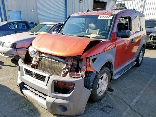 5J6YH286X5L004086 - 2005 HONDA ELEMENT EX ORANGE photo 2