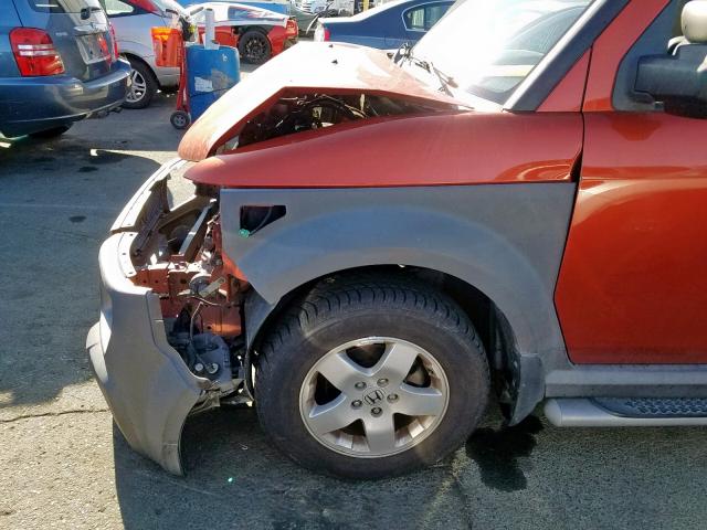 5J6YH286X5L004086 - 2005 HONDA ELEMENT EX ORANGE photo 9