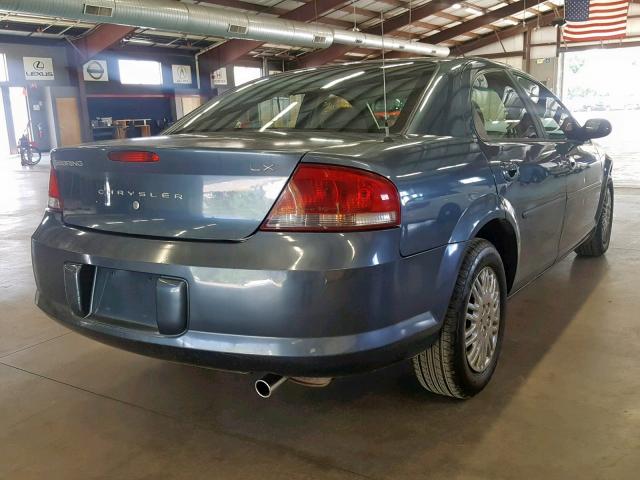 1C3EL46R92N155389 - 2002 CHRYSLER SEBRING LX BLUE photo 4