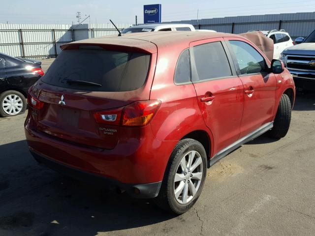 4A4AP3AU5EE019374 - 2014 MITSUBISHI OUTLANDER RED photo 4