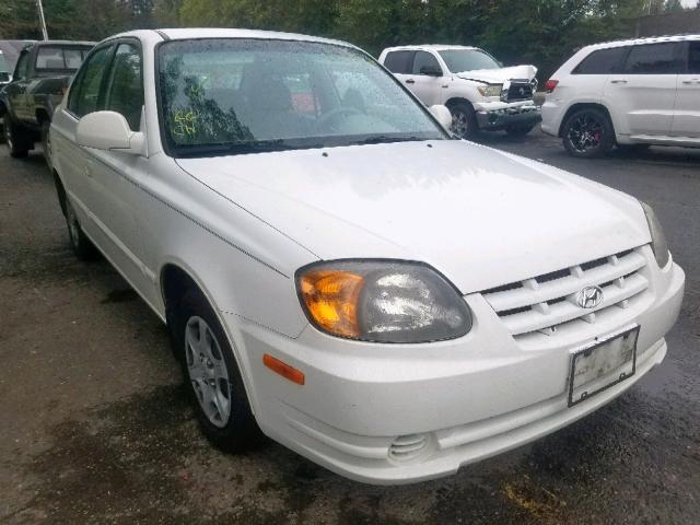 KMHCG45C75U608371 - 2005 HYUNDAI ACCENT GL WHITE photo 1