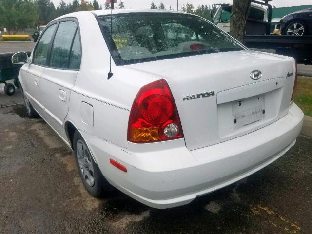 KMHCG45C75U608371 - 2005 HYUNDAI ACCENT GL WHITE photo 3