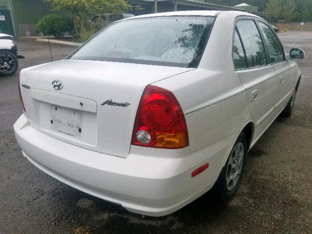 KMHCG45C75U608371 - 2005 HYUNDAI ACCENT GL WHITE photo 4