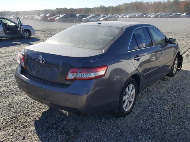 4T4BF3EK6BR104086 - 2011 TOYOTA CAMRY BASE GRAY photo 4