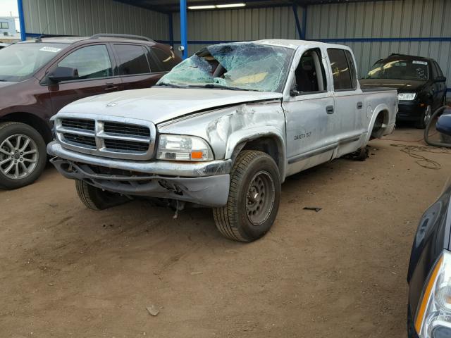 1D7HG48N64S513677 - 2004 DODGE DAKOTA QUA SILVER photo 2