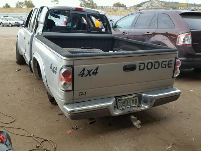 1D7HG48N64S513677 - 2004 DODGE DAKOTA QUA SILVER photo 3