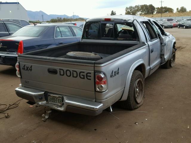 1D7HG48N64S513677 - 2004 DODGE DAKOTA QUA SILVER photo 4