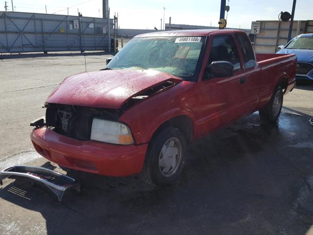 1GTCS19X838167399 - 2003 GMC SONOMA RED photo 2