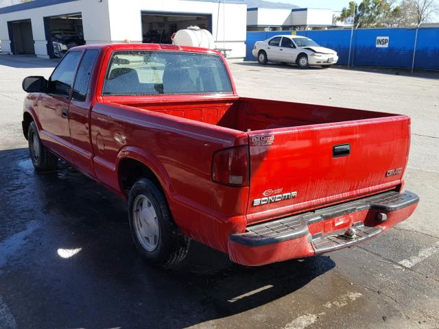 1GTCS19X838167399 - 2003 GMC SONOMA RED photo 3