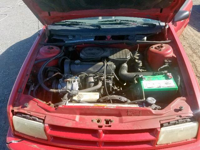 1B3XP24D4PN672323 - 1993 DODGE SHADOW RED photo 7