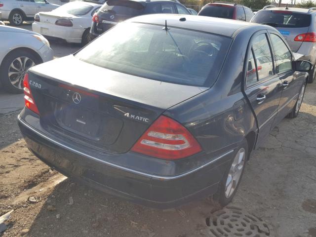 WDBRF92H37F901348 - 2007 MERCEDES-BENZ C 280 4MAT BLACK photo 4