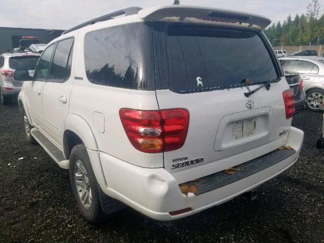 5TDZT38A44S205725 - 2004 TOYOTA SEQUOIA WHITE photo 3