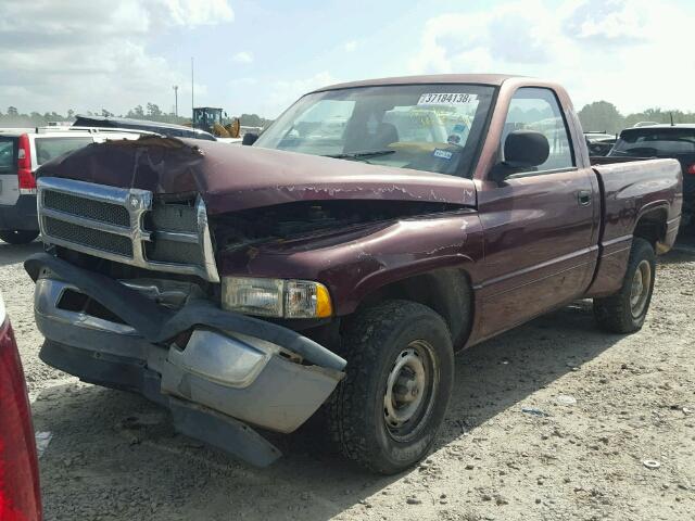 1B7HC16X51S227582 - 2001 DODGE RAM 1500 MAROON photo 2