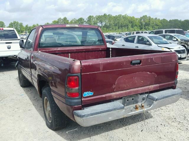 1B7HC16X51S227582 - 2001 DODGE RAM 1500 MAROON photo 3