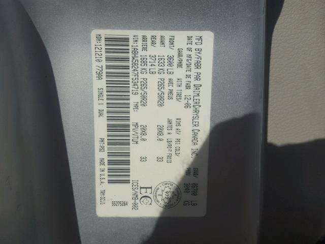 1A8HW58247F534719 - 2007 CHRYSLER ASPEN LIMI SILVER photo 10