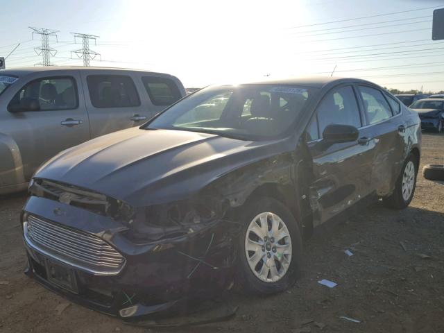 3FA6P0G77DR357891 - 2013 FORD FUSION S BLACK photo 2