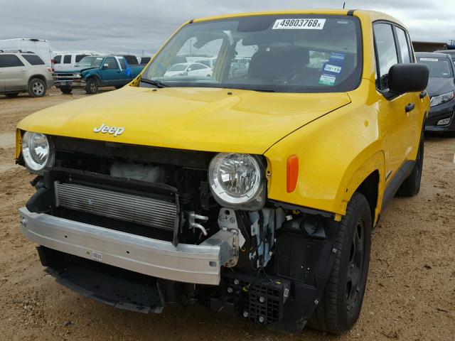 ZACCJAAB4HPF37377 - 2017 JEEP RENEGADE S YELLOW photo 2