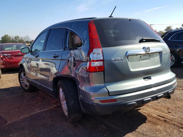 5J6RE4H78AL034358 - 2010 HONDA CR-V EXL GREEN photo 3