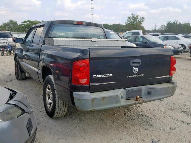 1D7HE28K45S204453 - 2005 DODGE DAKOTA QUA BLACK photo 3