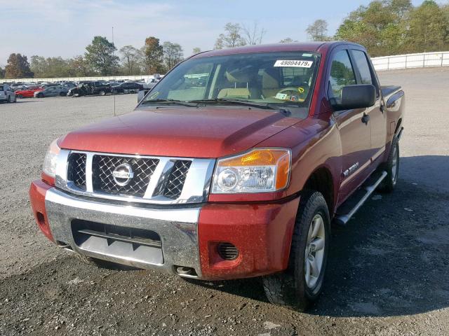 1N6AA0EJ7EN500005 - 2014 NISSAN TITAN S RED photo 2