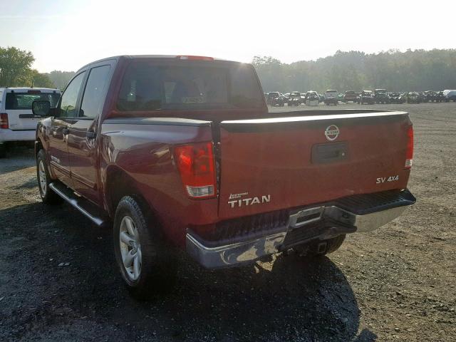 1N6AA0EJ7EN500005 - 2014 NISSAN TITAN S RED photo 3