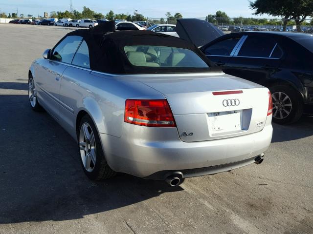 WAUDF48HX7K031088 - 2007 AUDI A4 2.0T CA SILVER photo 3