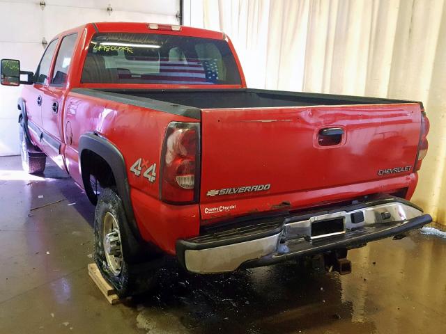 1GCHK23104F146334 - 2004 CHEVROLET SILVERADO RED photo 3