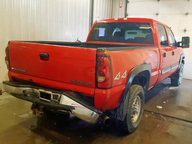 1GCHK23104F146334 - 2004 CHEVROLET SILVERADO RED photo 4