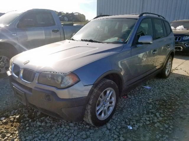 WBXPA73484WC38528 - 2004 BMW X3 2.5I TEAL photo 2