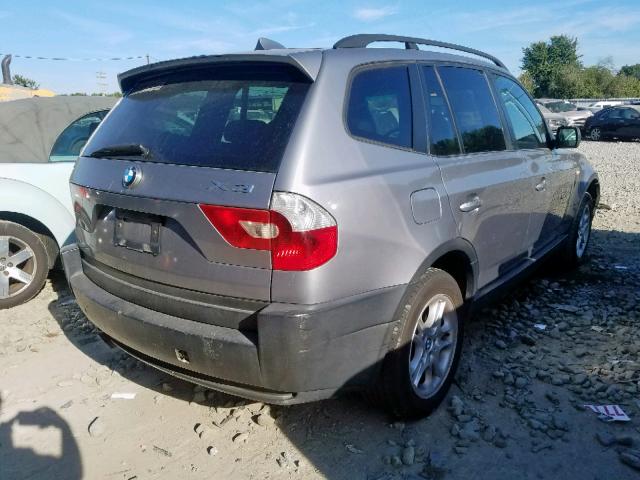 WBXPA73484WC38528 - 2004 BMW X3 2.5I TEAL photo 4