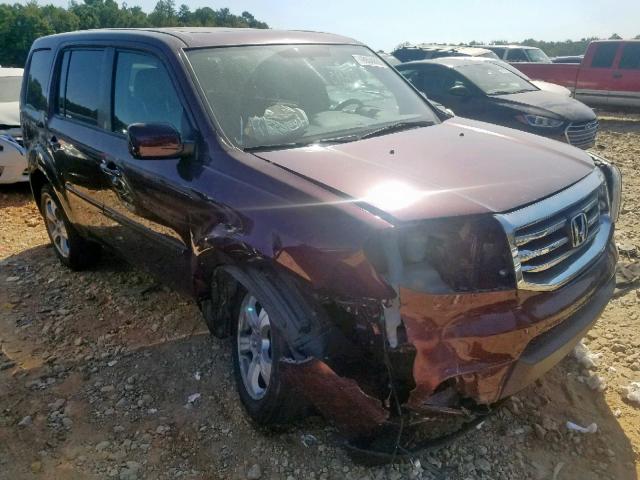 5FNYF3H56FB033176 - 2015 HONDA PILOT EXL MAROON photo 1