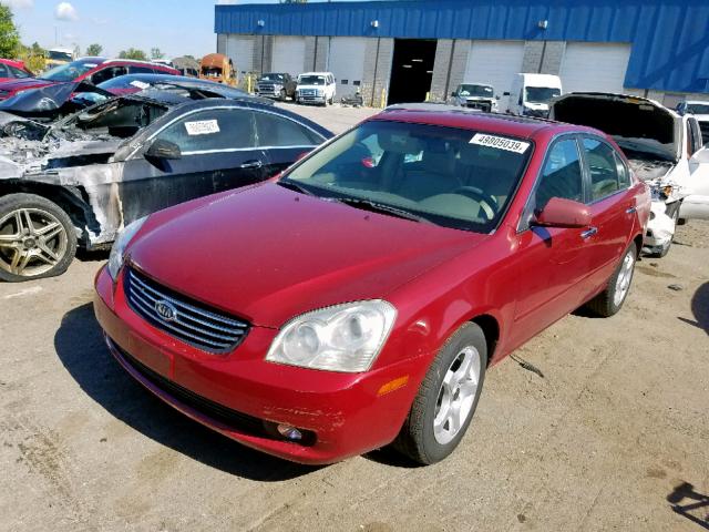 KNAGE124975142072 - 2007 KIA OPTIMA LX RED photo 2