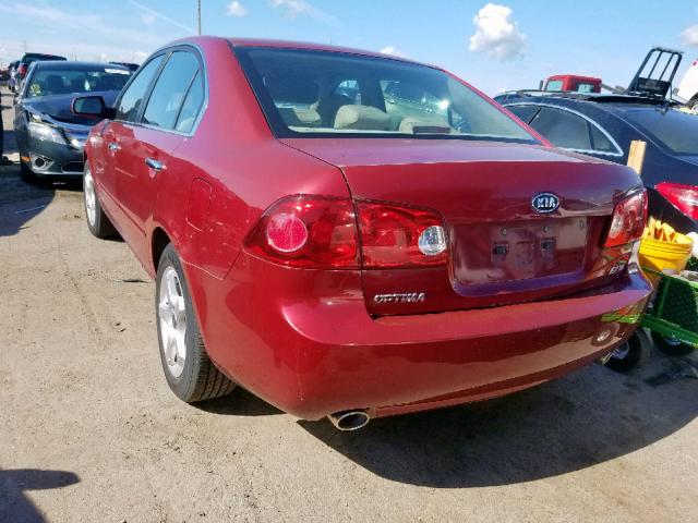 KNAGE124975142072 - 2007 KIA OPTIMA LX RED photo 3