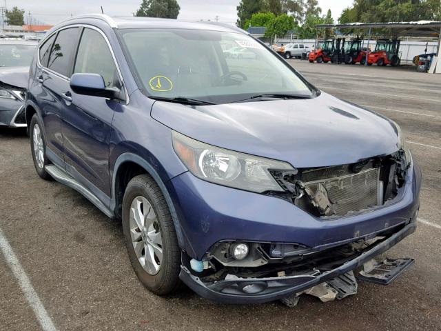 JHLRM3H76CC006387 - 2012 HONDA CR-V EXL BLUE photo 1