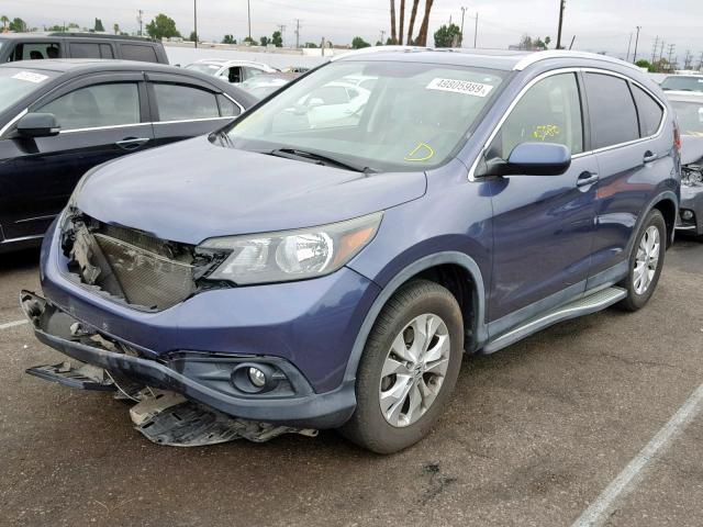 JHLRM3H76CC006387 - 2012 HONDA CR-V EXL BLUE photo 2